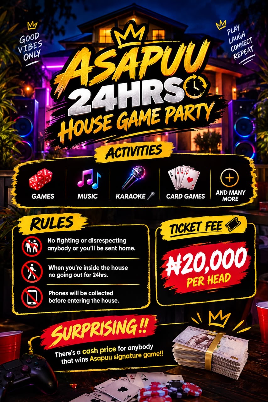 Asapuu 24 hours house game party
